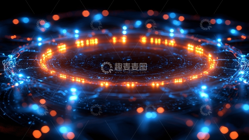 高清大图下载【趣麦麦图】科技感光环星空背景