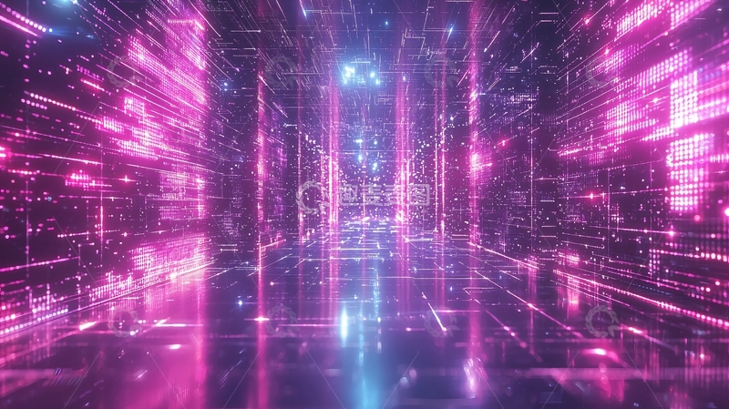 高清大图下载【趣麦麦图】赛博朋克风格的数字空间