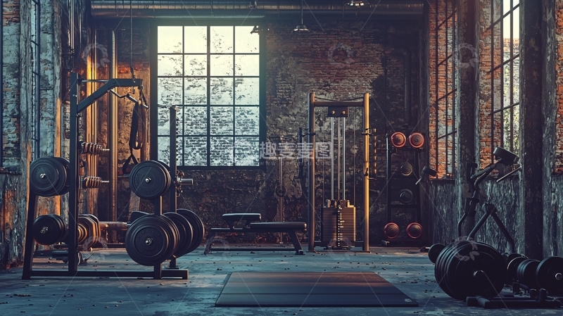 高清大图下载【趣麦麦图】复古工业风健身房