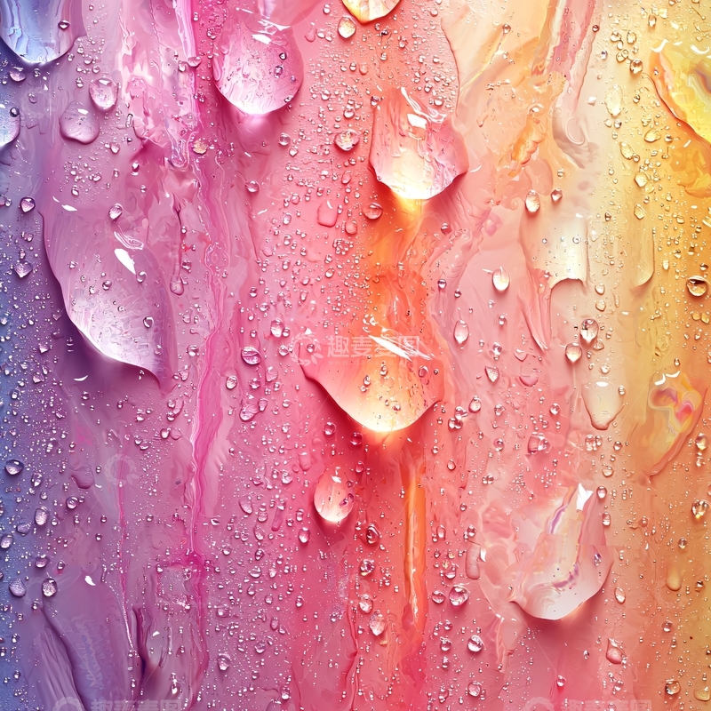 高清大图下载【趣麦麦图】彩色水滴背景