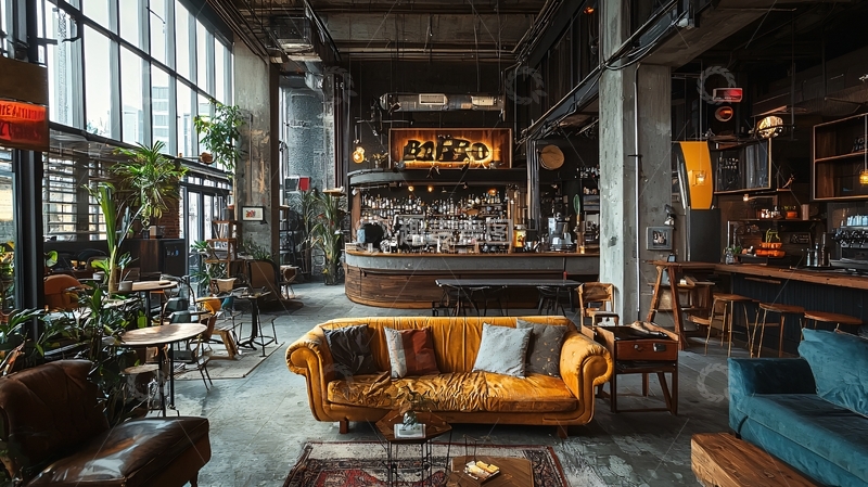 高清大图下载【趣麦麦图】工业风咖啡馆8