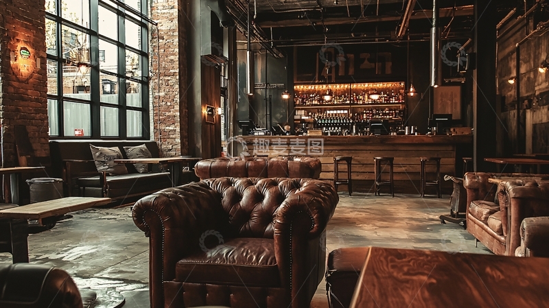 高清大图下载【趣麦麦图】工业风咖啡馆7