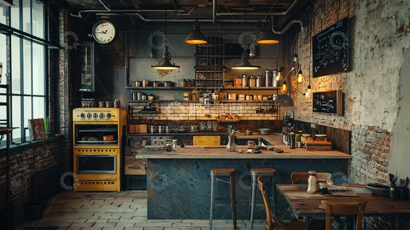 高清大图下载【趣麦麦图】工业风咖啡馆6