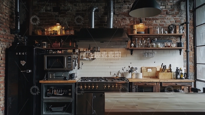 高清大图下载【趣麦麦图】复古工业风厨房