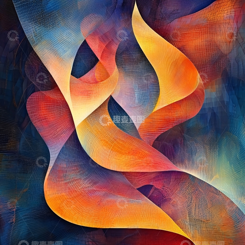 高清大图下载【趣麦麦图】抽象艺术火焰线条