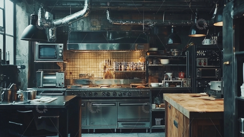 高清大图下载【趣麦麦图】工业风厨房