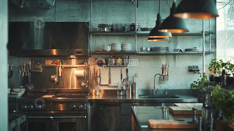 高清大图下载【趣麦麦图】工业风厨房