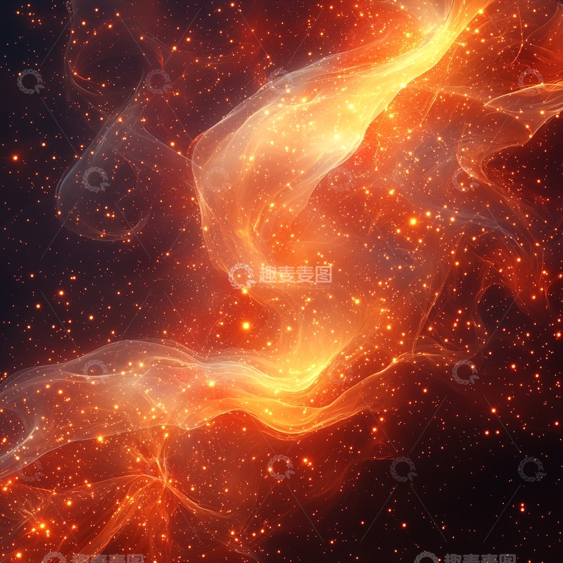 高清大图下载【趣麦麦图】金色星云如火焰般燃烧