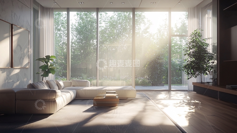高清大图下载【趣麦麦图】阳光洒满客厅