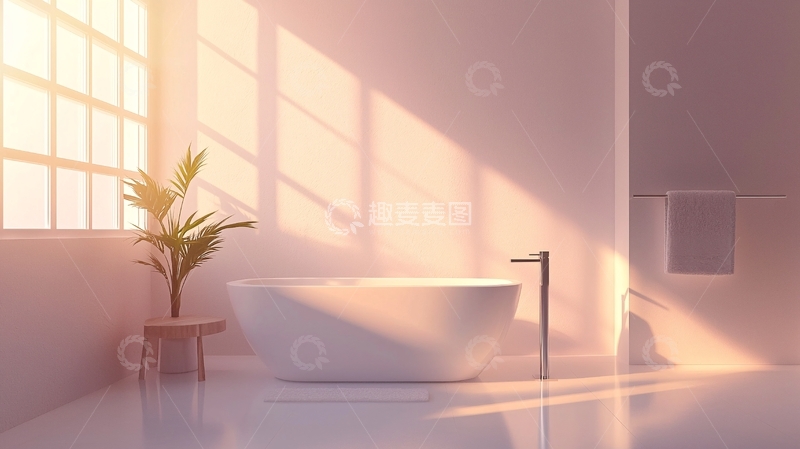 高清大图下载【趣麦麦图】阳光洒进浴室