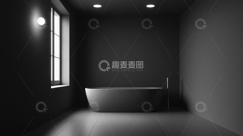 高清大图下载【趣麦麦图】暗色调浴室