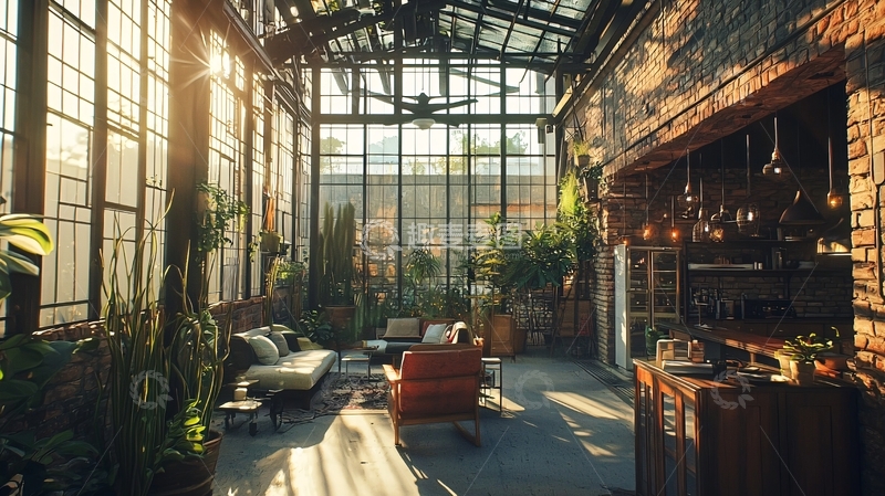 高清大图下载【趣麦麦图】阳光洒进玻璃房