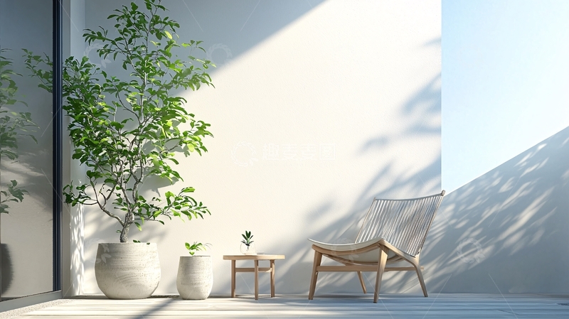高清大图下载【趣麦麦图】极简现代阳光庭院