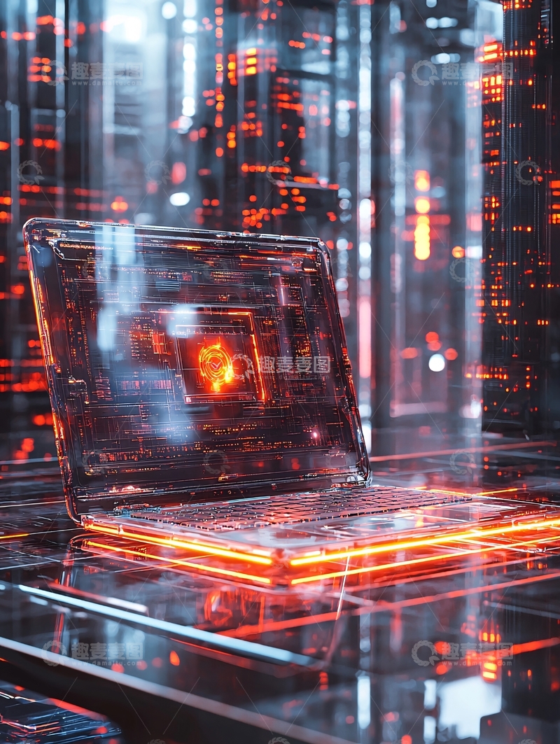 高清大图下载【趣麦麦图】未来感透明笔记本电脑