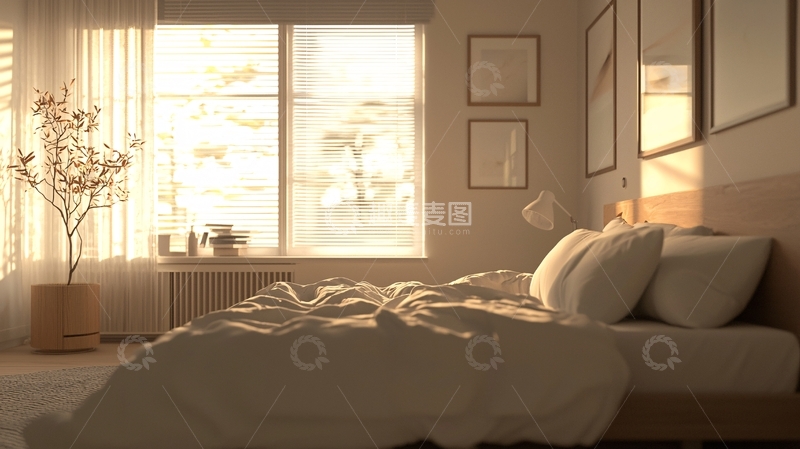 高清大图下载【趣麦麦图】阳光洒进卧室8