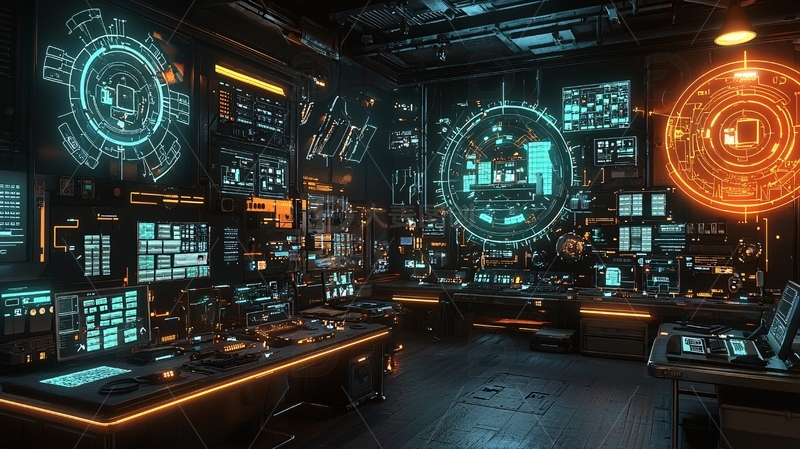 高清大图下载【趣麦麦图】未来科技控制室