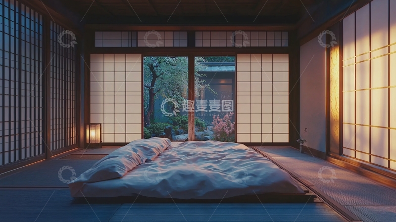 高清大图下载【趣麦麦图】日式卧室榻榻米