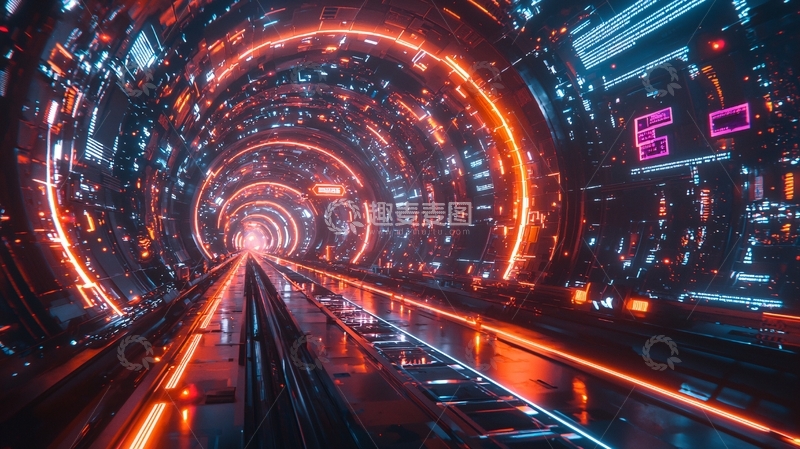 高清大图下载【趣麦麦图】科幻隧道1