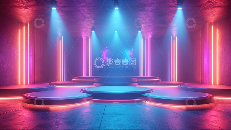 高清大图下载【趣麦麦图】科幻舞台灯光背景