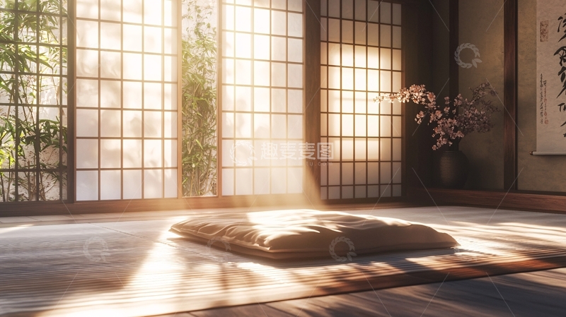 高清大图下载【趣麦麦图】日式房间清晨阳光