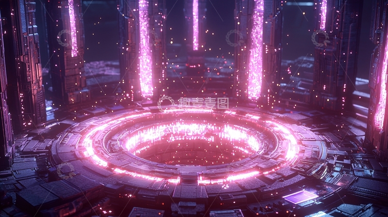 高清大图下载【趣麦麦图】未来科技感圆形平台