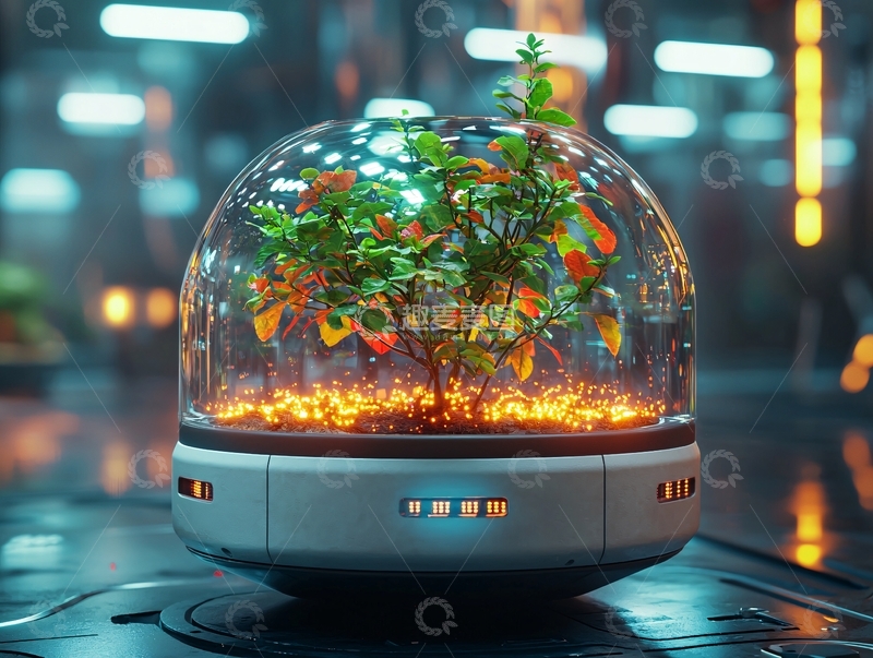 高清大图下载【趣麦麦图】未来感植物生态球