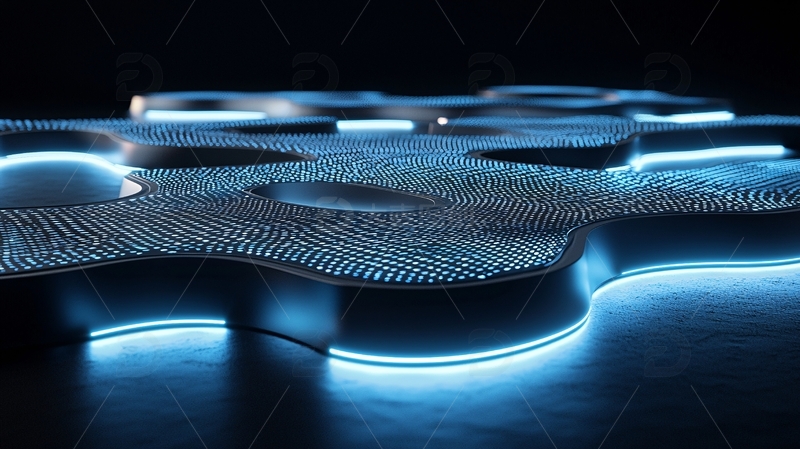 高清大图下载【趣麦麦图】抽象蓝色科技感表面