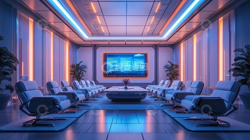 高清大图下载【趣麦麦图】未来感会议室