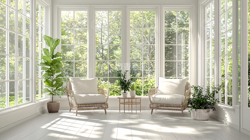 高清大图下载【趣麦麦图】阳光洒满的明亮阳光房