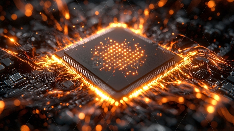 高清大图下载【趣麦麦图】燃烧的芯片