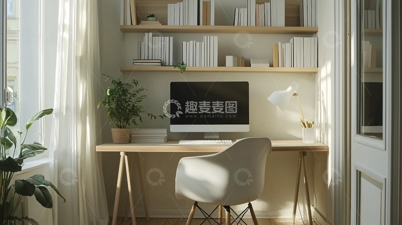 高清大图下载【趣麦麦图】温馨舒适的家居办公空间