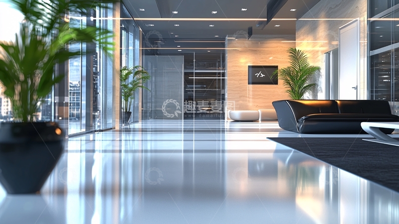 高清大图下载【趣麦麦图】现代简约大理石地面公寓