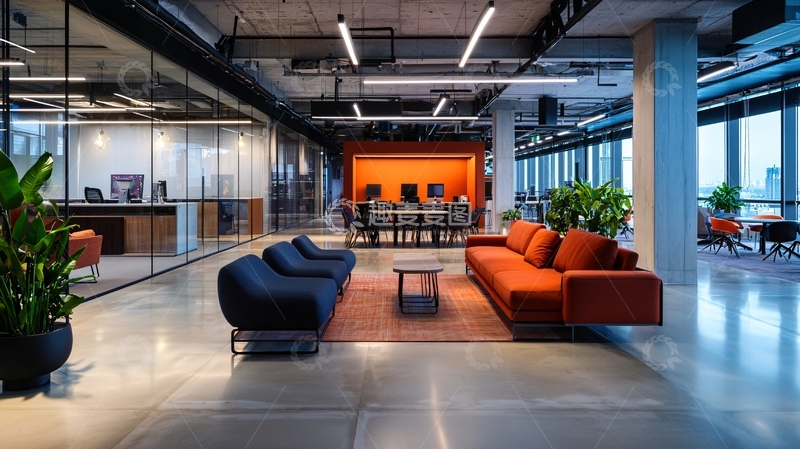 高清大图下载【趣麦麦图】现代化办公室休息区
