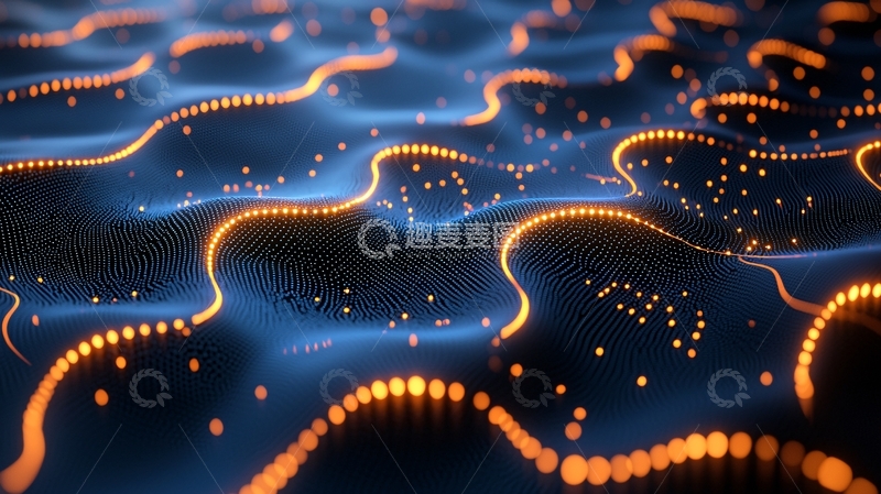 高清大图下载【趣麦麦图】科技感曲线流动光点