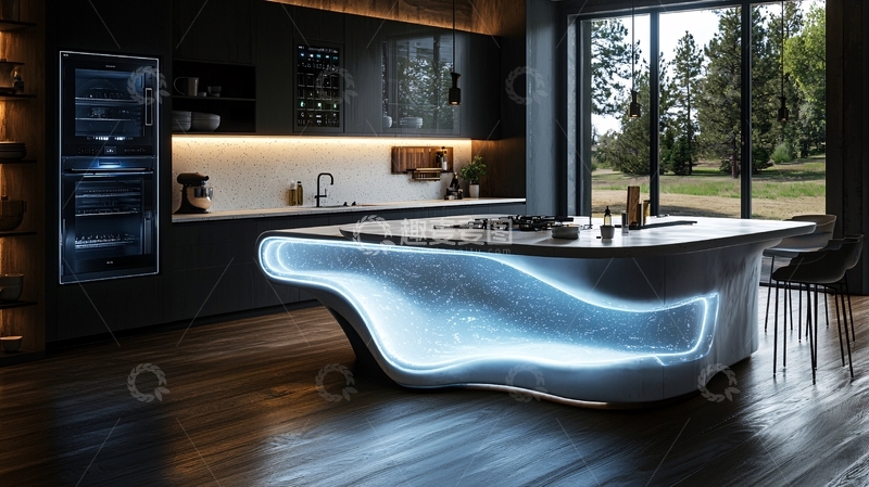 高清大图下载【趣麦麦图】未来感厨房岛台