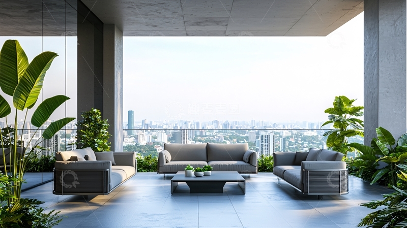高清大图下载【趣麦麦图】现代简约阳台景观