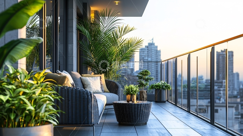 高清大图下载【趣麦麦图】现代都市阳台景观