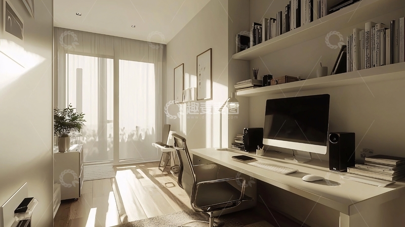 高清大图下载【趣麦麦图】极简风格阳光书房