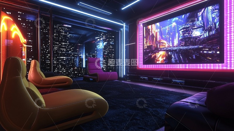 高清大图下载【趣麦麦图】炫酷未来感家庭影院