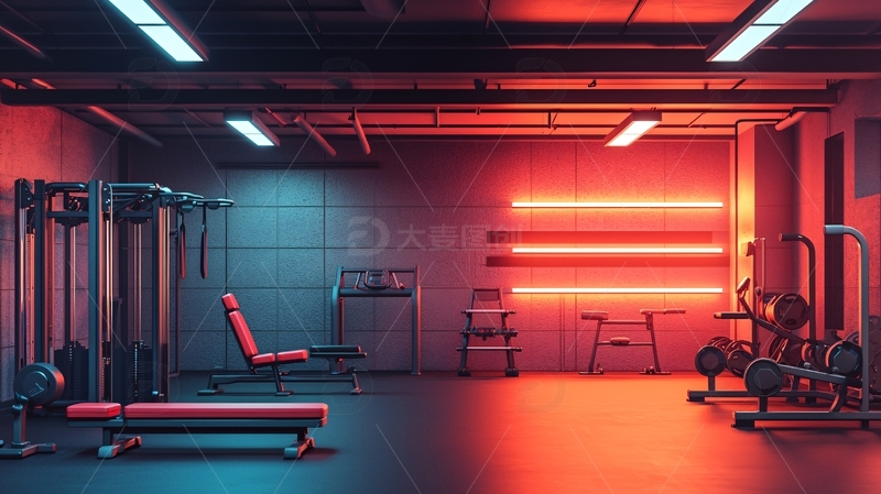 暗色调健身房