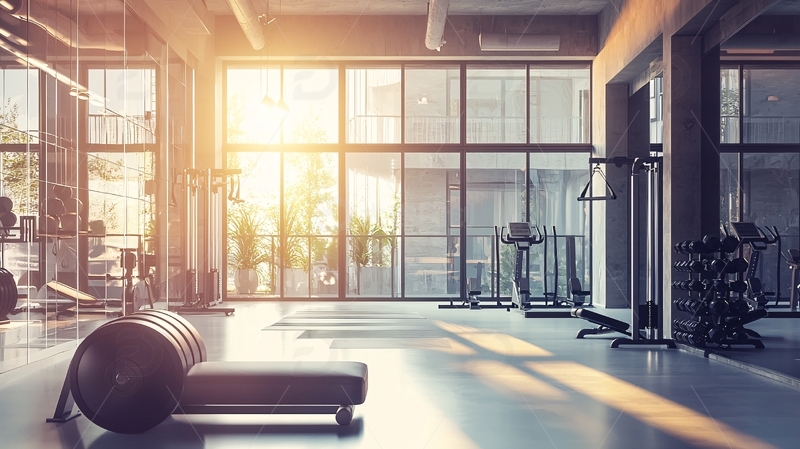 阳光洒进健身房
