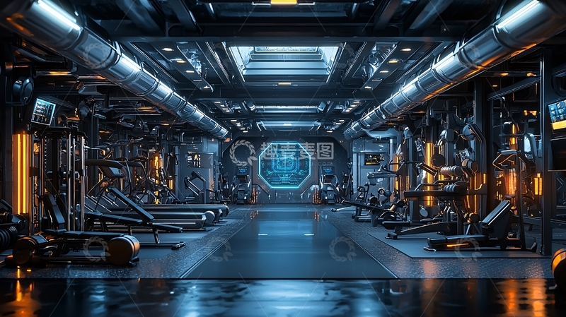 高清大图下载【趣麦麦图】科技感健身房