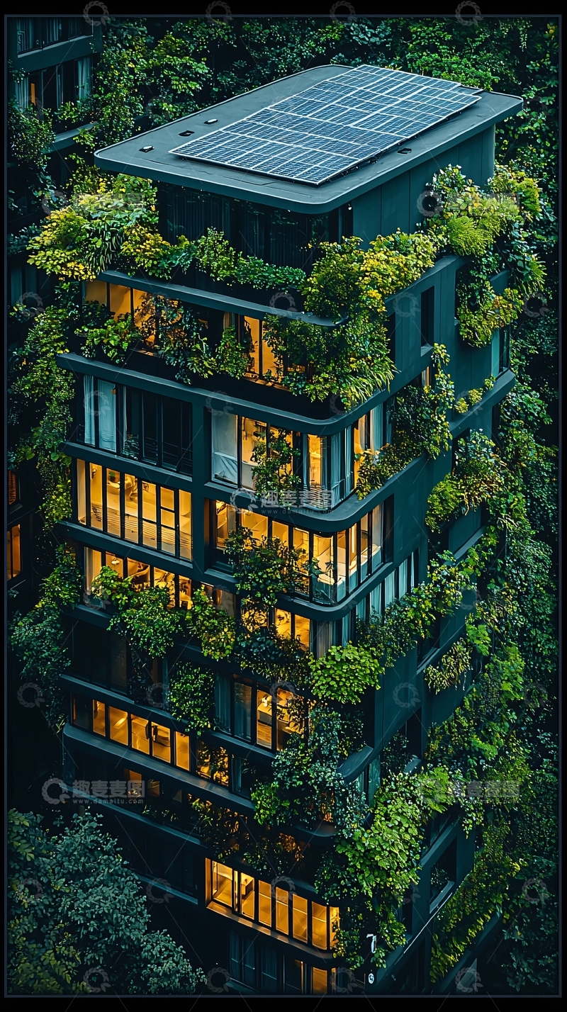 高清大图下载【趣麦麦图】绿色植物环绕的建筑