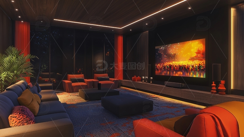 高清大图下载【趣麦麦图】高端家庭影院