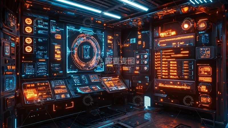 高清大图下载【趣麦麦图】未来科技控制室