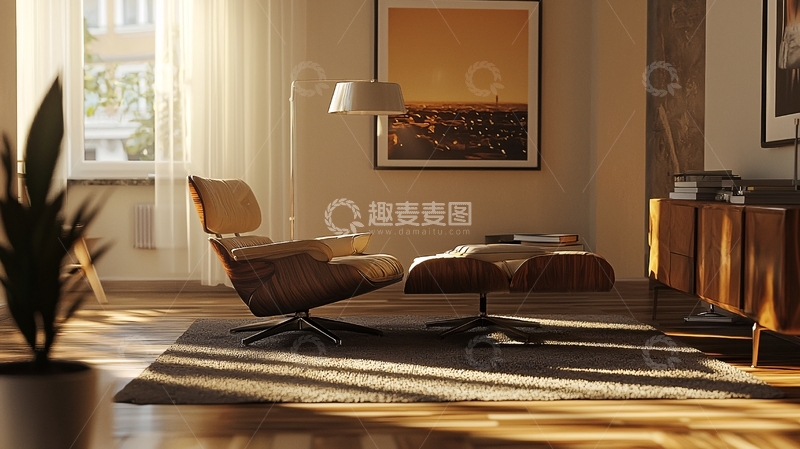 高清大图下载【趣麦麦图】阳光洒进简约客厅