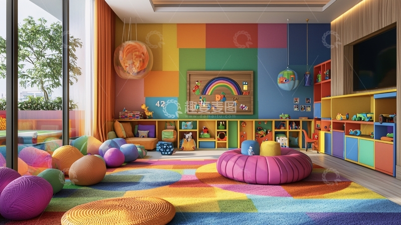 高清大图下载【趣麦麦图】彩虹儿童房
