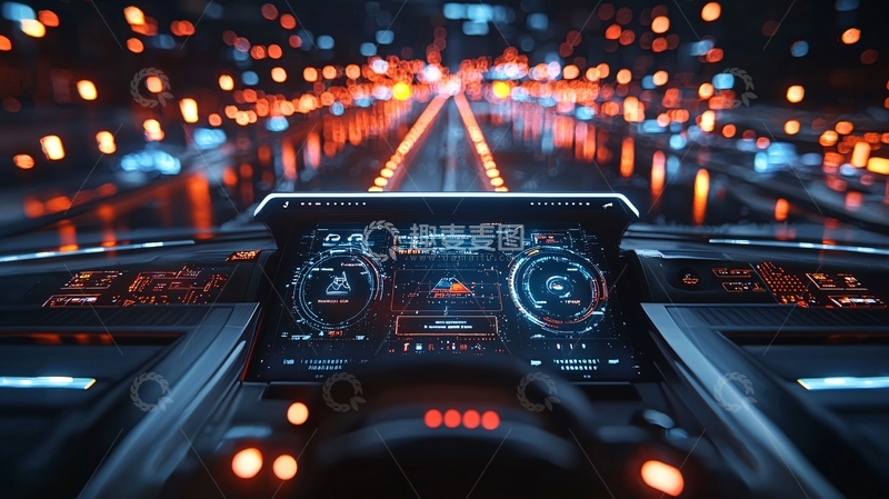 高清大图下载【趣麦麦图】未来科技驾驶舱视角