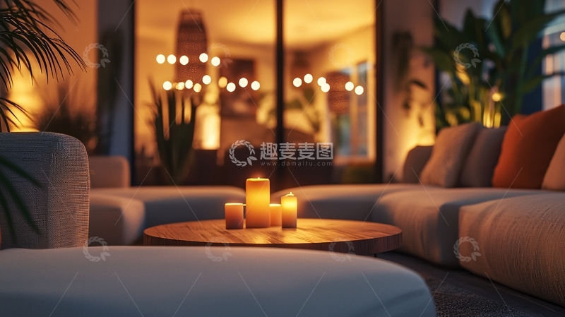 高清大图下载【趣麦麦图】夜晚户外休闲区