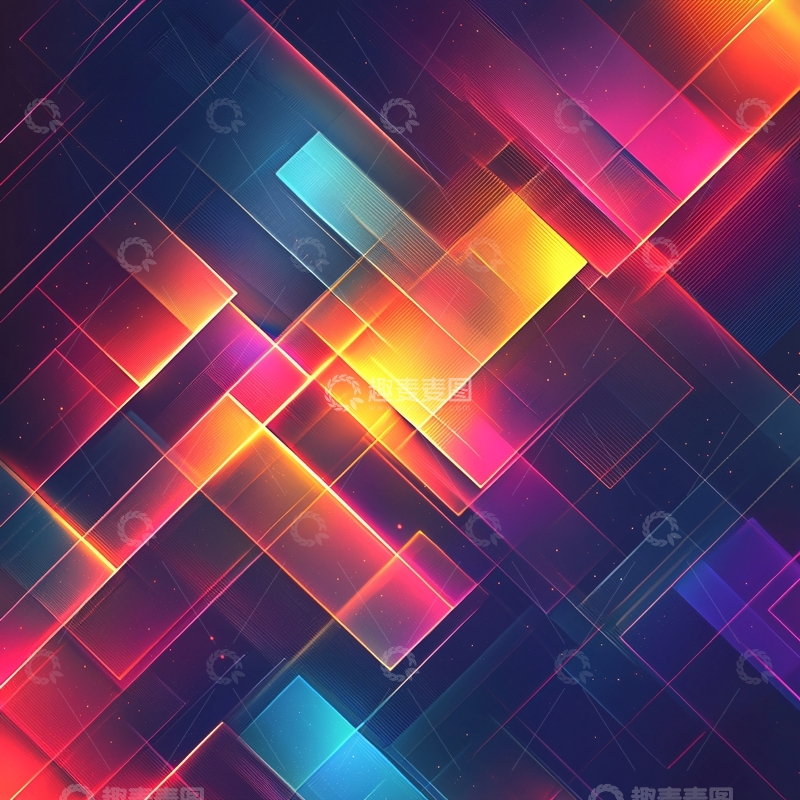 高清大图下载【趣麦麦图】抽象几何渐变线条